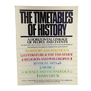 The Timetables of History by Bernard Grun Vintage 1982 Touchstone Paperback Book